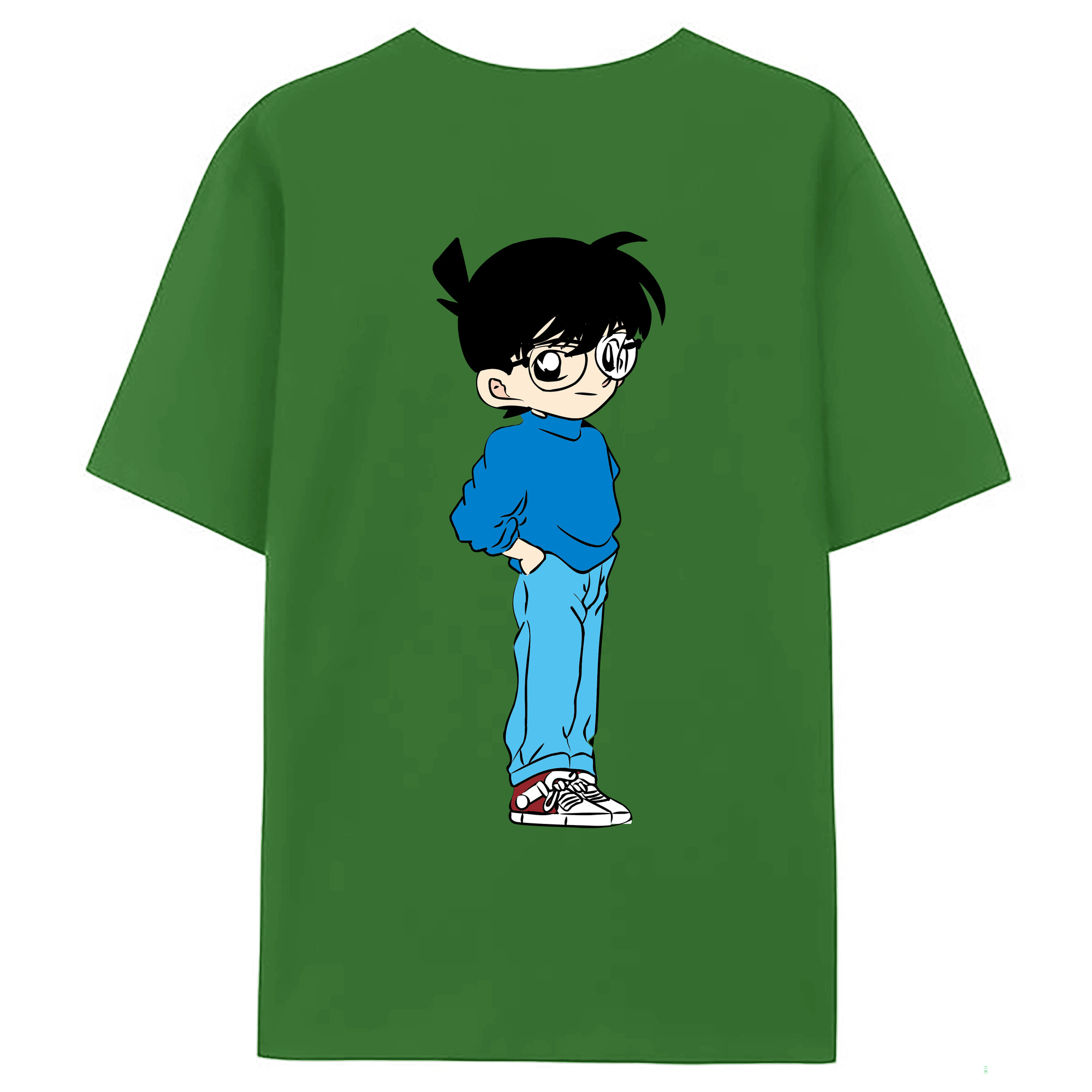 （画像用） 名探偵コナン 江戸川 コナン Detective Conan Conan Edogawa レディース半袖Tシャツ(バックプリント)